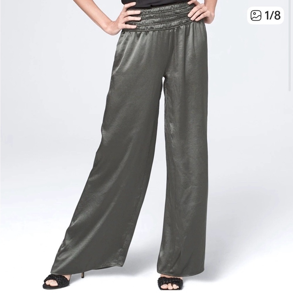 White House Black Market satin Wide-leg Pants